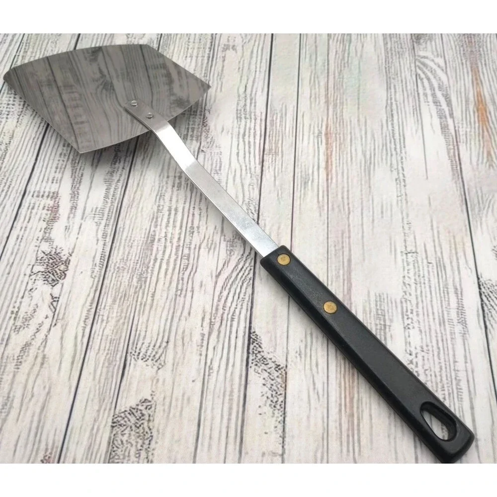 Vtg Royal Brand Sharp Cutter Stainless Solid Angled Spatula Black Handle USA